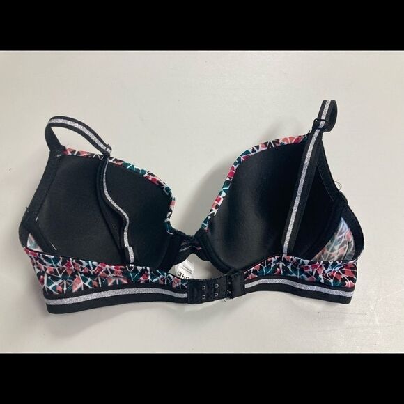 JUST BE, Women’s Geometric Bra, 34B, Black,‎ Green, Peach, Pink, Silver. - Picture 6 of 14
